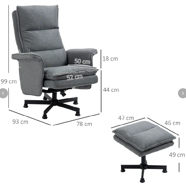 Massage-Bürostuhl mit Fußhocker