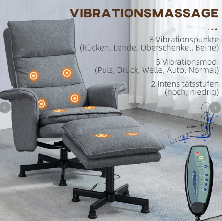 Massage-Bürostuhl mit Fußhocker