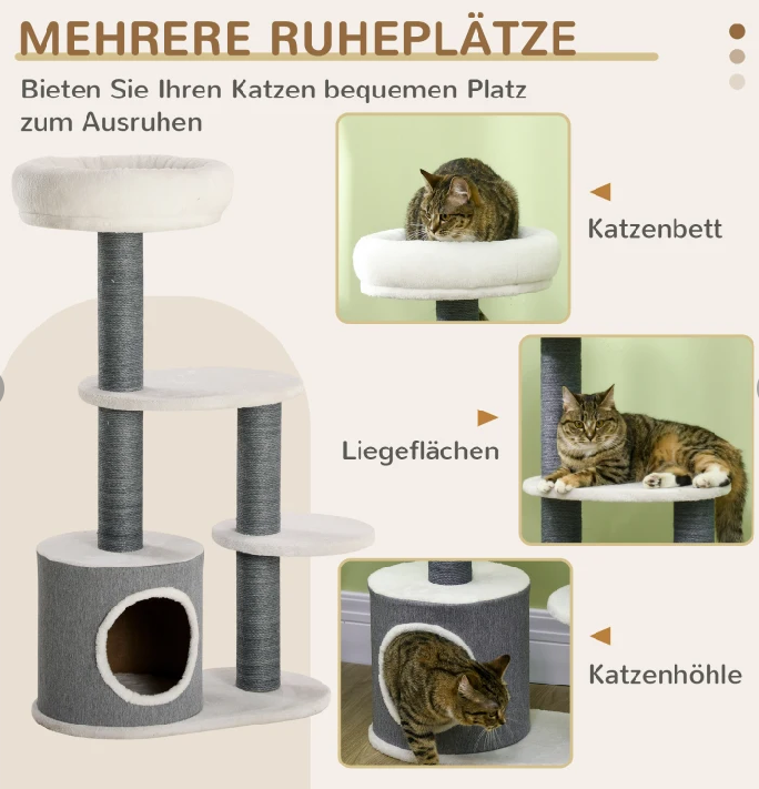 Kratzbaum mit Katzenhöhle