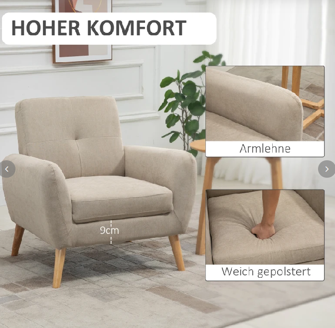 Polstersessel Sessel mit Armlehnen