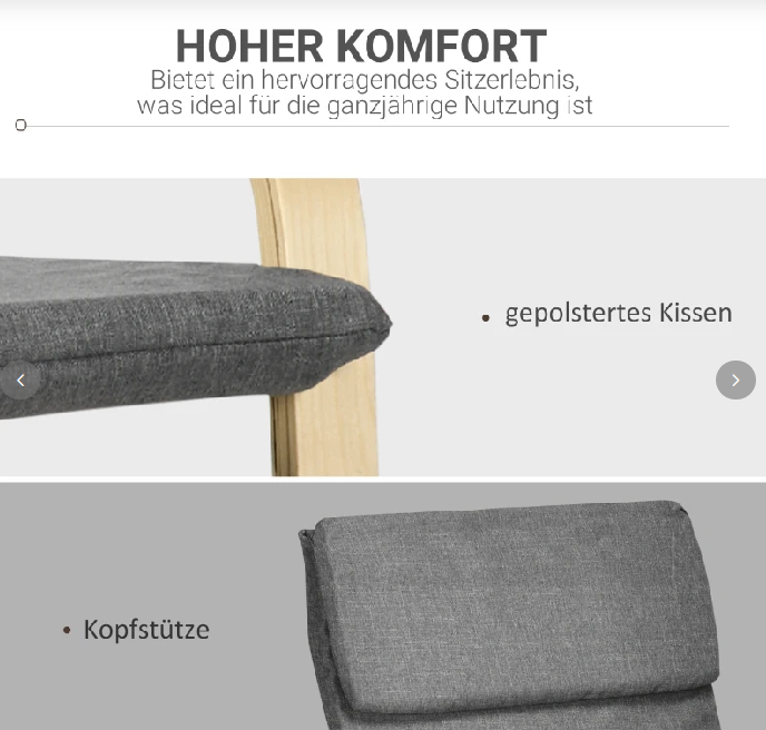 Sessel mit Kopfstütze und Armlehnen