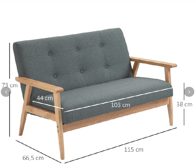 Zweisitzer Stoffsofa Doppelsofa