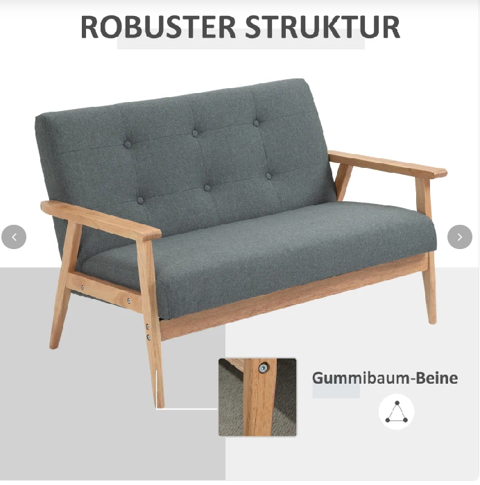 Zweisitzer Stoffsofa Doppelsofa