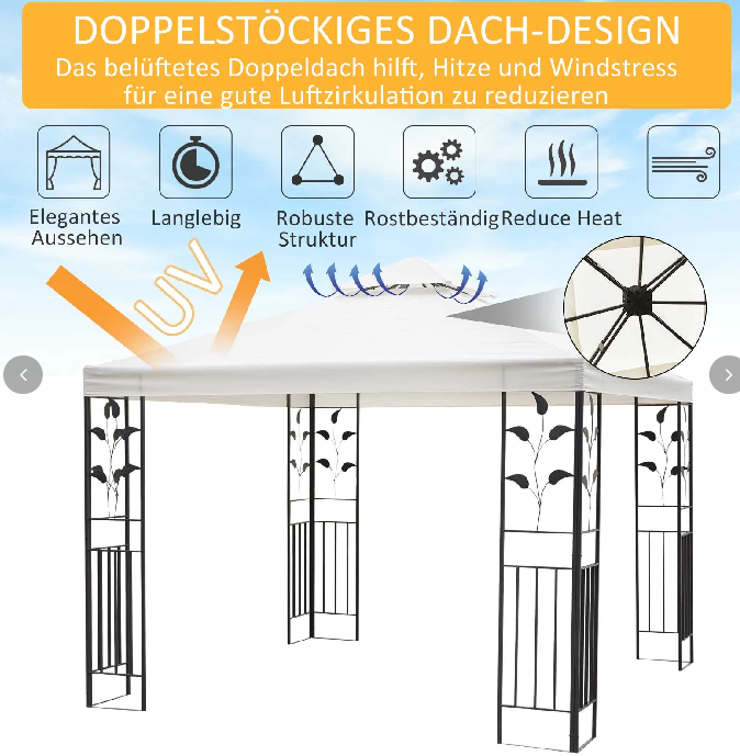 Gartenpavillon mit Blatt-Design