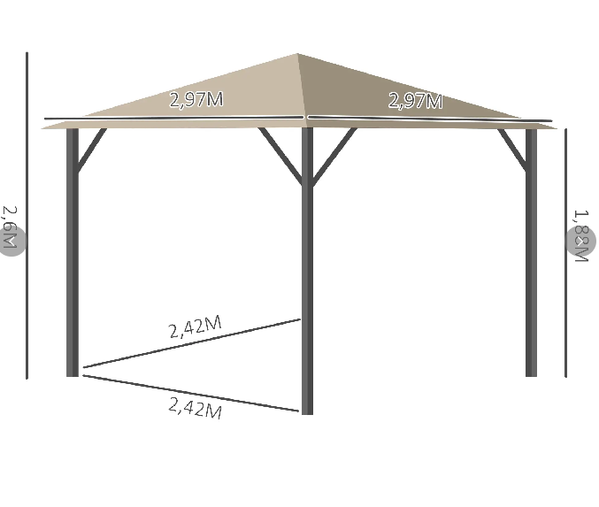 Gartenpavillon Pavillon 3 x 3