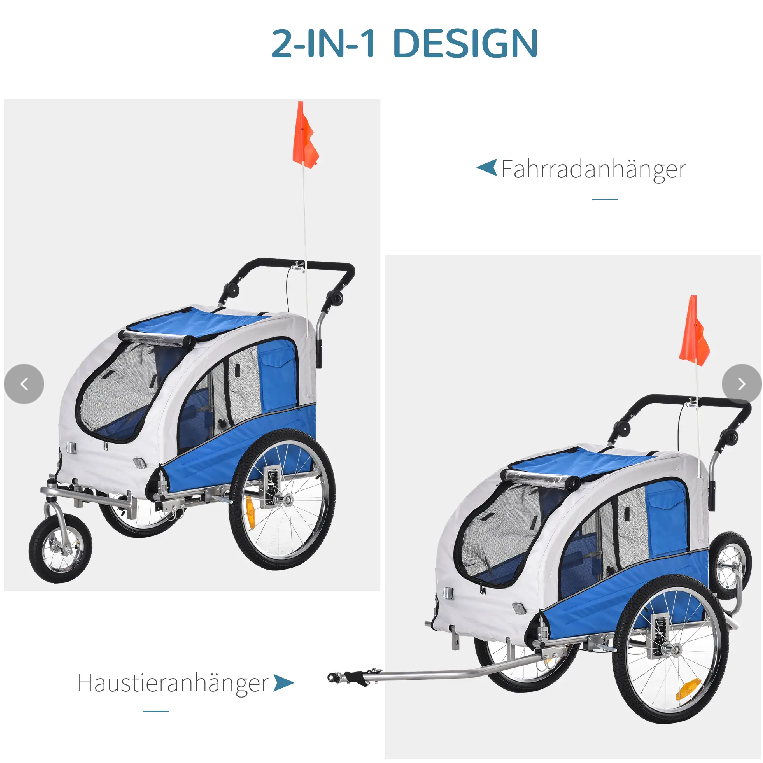 Fahrradanhänger mit Jogger-Funktion