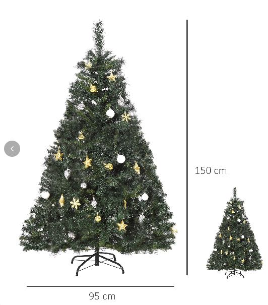 Weihnachtsbaum Tannenbaum mit Deko 1,5m