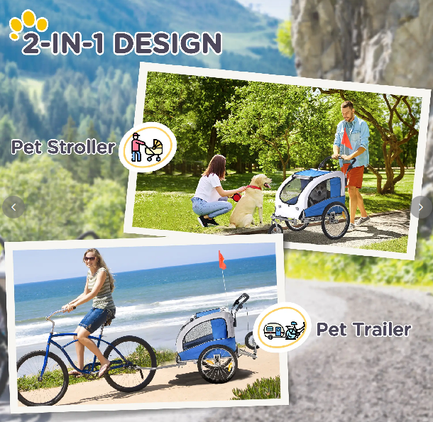 Hundeanhänger Fahrradanhänger mit Jogger-Funktion