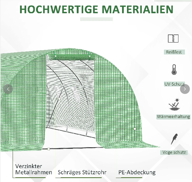 Foliengewächshaus begehbar