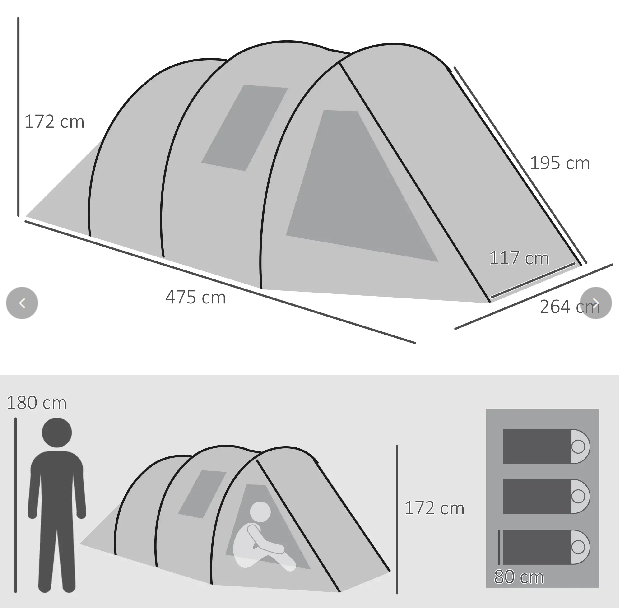 Campingzelt für 3-4 Personen