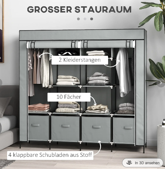 Kleiderschrank Stoffschrank