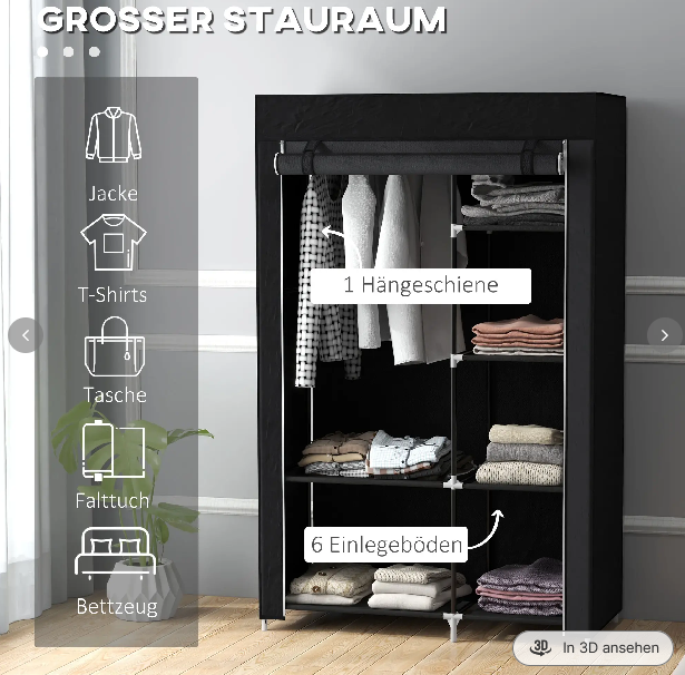 Kleiderschrank Stoffschrank