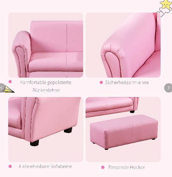 Kindersessel mit Fußhocker