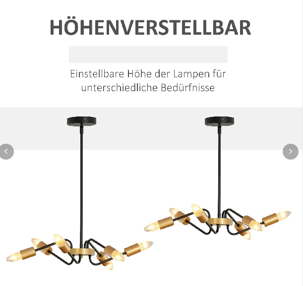 Kronleuchter Hängelampe Chandelier 6-flammig
