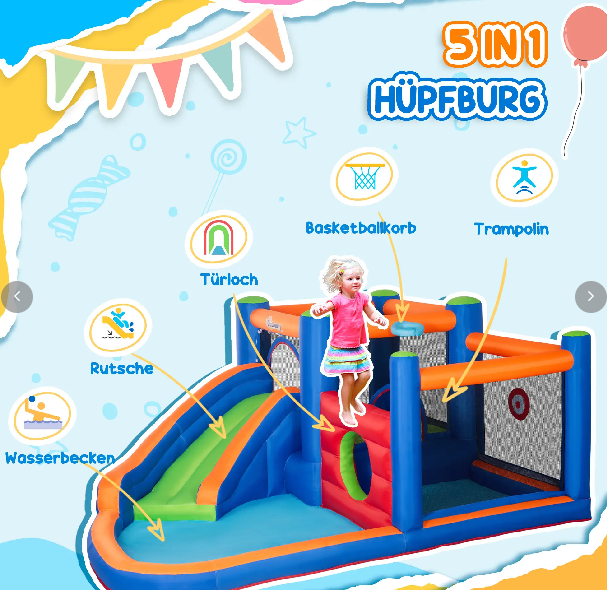 Hüpfburg mit Rutsche