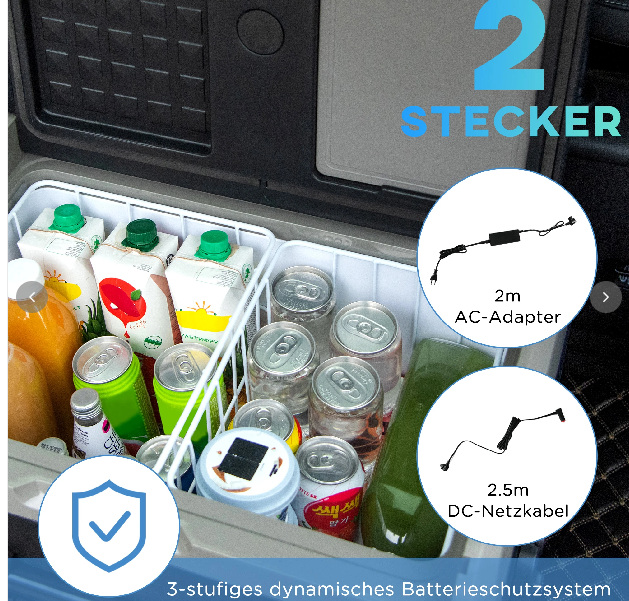 Kühlbox Auto 40L mit LED-Beleuchtung Kompressor