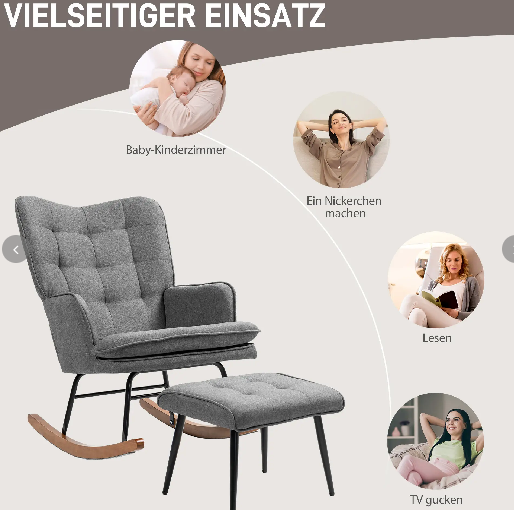 Schaukelstuhl mit Hocker