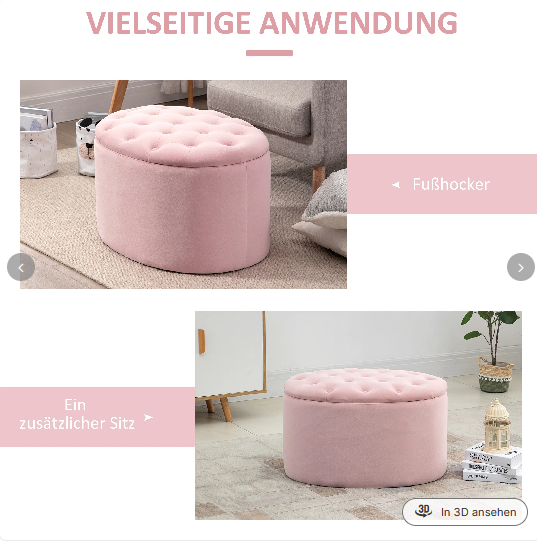 Sitzbank Polsterbank mit Stauraum Truhenbank