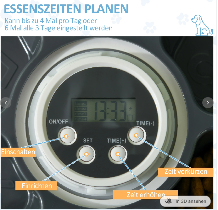 Futterautomat mit 6 Fächern