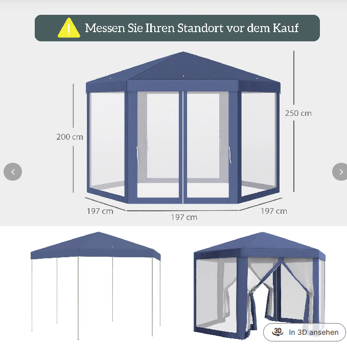 Pavillon Gartenpavillon mit Moskitonetz Partyzelt