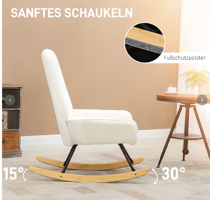 Schaukelstuhl mit Sherpa-Vlies