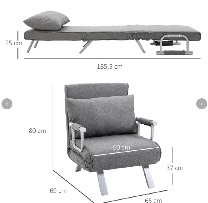 3-in-1 Schlafsessel Gästebett Klappmatratze