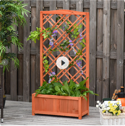 Hochbeet Blumenständer Garten Pflanzkasten mit Rankgitter