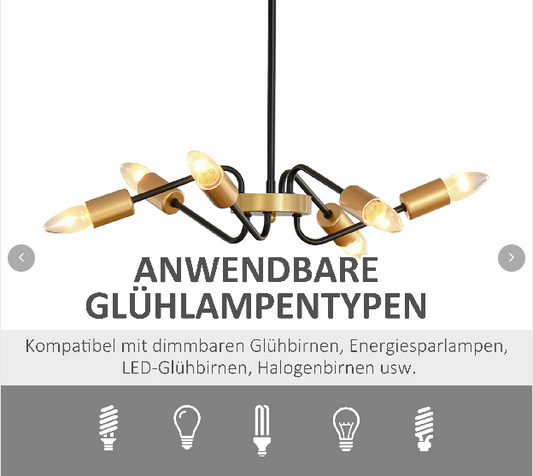 Kronleuchter Hängelampe Chandelier 6-flammig