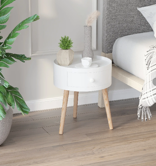 Beistelltisch mit Schublade Skandi-Design