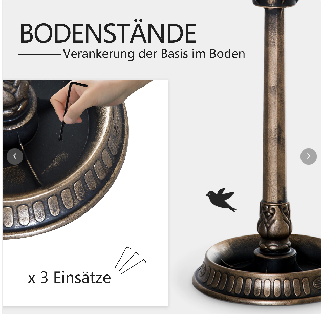 Vogeltränke Vogelbad Vintage Design