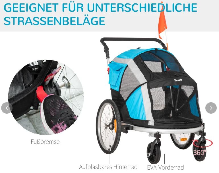 2-in-1 Hundeanhänger